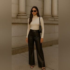 NWT Black Women's Faux Leather Pant